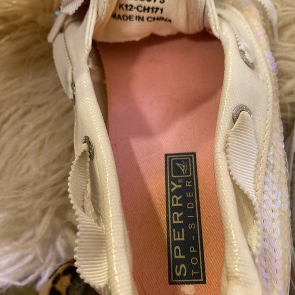 Sperry iridescent sequins white boat shoes women’s 7.5 - Picture 3 of 4
